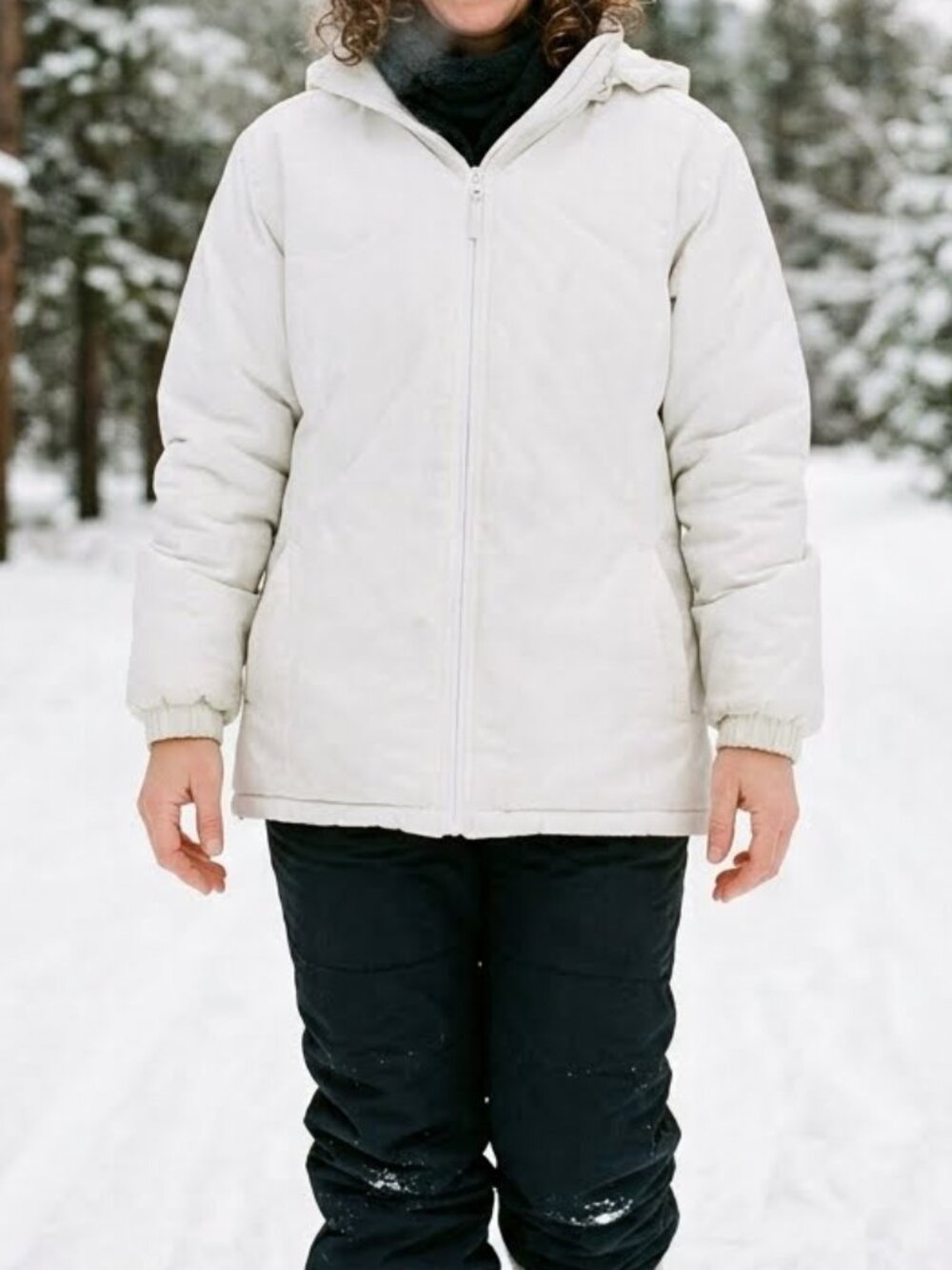 Speed Canada Women's Winter Ski Snow Jacket Warm Hooded Coat White Size L